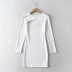 round neck breasted chest hollow long-sleeved dress NSHS44286