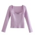 spring fashion solid color long-sleeved sweater NSHS44294