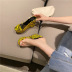 zebra print thick high heel slide slippers NSHU44310