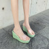 Summer clear thick high heel slide slippers NSHU44312