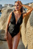 Sexy Deep V Sling One-Piece Swimsuit  NSLM44338