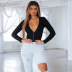 New jumpsuit spring and summer long-sleeved V-neck jumpsuit NSYBN44425