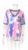 new tie-dye printing rainbow short-sleeved T-shirt NSXZY44511