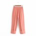 solid color elastic waist casual pants NSAM44575