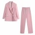 Fashion solid color suit jacket & pants set NSAM44591