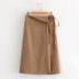 Falda de color liso con cordones y cintura alta NSAM44598