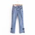 Bow Loose Slim Split Jeans NSAM44599