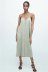 Solid Color Single-Breasted Sleeveless Slip Dress NSAM44619