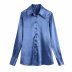 spring silk solid color lapel blouse NSAM44623