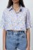 spring printed linen short blouse  NSAM44625