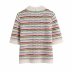 Fashion rainbow net knit top NSAM44632