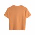 Solid color button front crop knit top NSAM44634