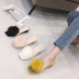fluffy ball decor thick heeled sandals NSHU44691