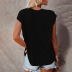 loose round neck flower print short-sleeved t-shirt  NSLZ44708