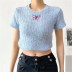 knitted short-sleeved round neck T-shirt NSAC44940