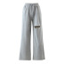 high waist drape holes mopping casual pants  NSAM44968