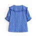 spring lapel striped short-sleeved shirt  NSAM44977