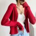 Fashion solid color knit cardigan NSAM44980