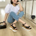 Open toe thick ankle strap sandals NSHU45002
