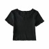 round neck solid color short-sleeved T-shirt NSHS45029