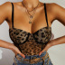 Leopard print halter slim bodysuit NSWY45256
