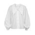 Lantern sleeve stitching lace white shirt NSYSB45309