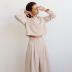 round neck shirt wide-leg pants two-piece suit  NSYSB45314