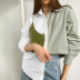 contrast color stitching PU leather shirt  NSYSB45327