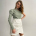 irregular collar single-sleeved knitted top  NSYSB45333