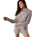 Crease button front shirt & tie shorts set NSYSB45358