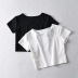 Oblique Collar Short Sleeve T-Shirt  NSAC45406