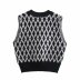 Fashion V neck diamond knit vest top NSAM45431
