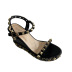Studded decor ankle strap thick sandals NSCA45506