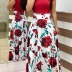 Flower print color matching dress NSAXE45558