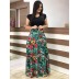 Flower print color matching dress NSAXE45558