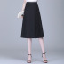 falda plisada delgada negra de cintura alta NSYZ45559