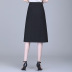 falda plisada delgada negra de cintura alta NSYZ45559