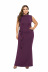 plus size high neck ruffled sleeveless dress NSLM45598