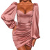 sexy breast-wrapped long-sleeved fold dress NSLAI45645