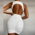 fashion sleeveless hollow open back pleated dress NSLAI45646