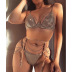 Chain decor thong lingerie set NSXYA45694
