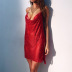 split sling metal mini red dress NSXYA45732