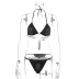 Diamonds Dollar Sign Decor Thong Bikini Swinsuit Set NSXYA45734