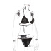 Diamonds Dollar Sign Decor Thong Bikini Swinsuit Set NSXYA45734