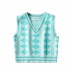 Diamonded print V-neck knit vest NSAC45845
