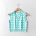 Diamonded print V-neck knit vest NSAC45845