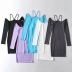 slim long-sleeved suspender dress NSHS45855