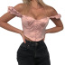 solid color strapless breasted t-shirt  NSMX45900