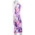 fashion tie-dye halter suspender dress NSMX45909