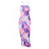 fashion tie-dye halter suspender dress NSMX45909